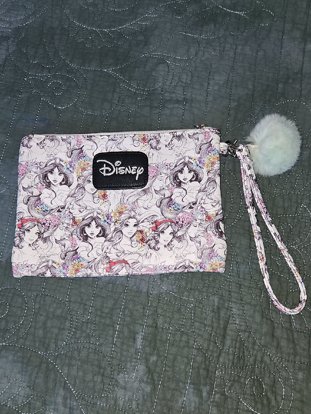LoungeflyXDisney Princess Wristlet with Pom Pom Charm